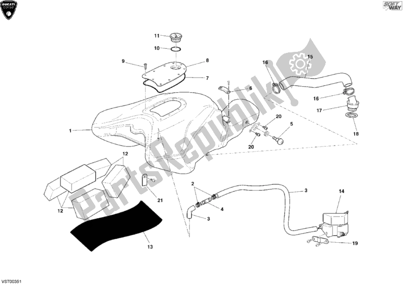 Toutes les pièces pour le Réservoir D'essence du Ducati Superbike 999 RS 2004